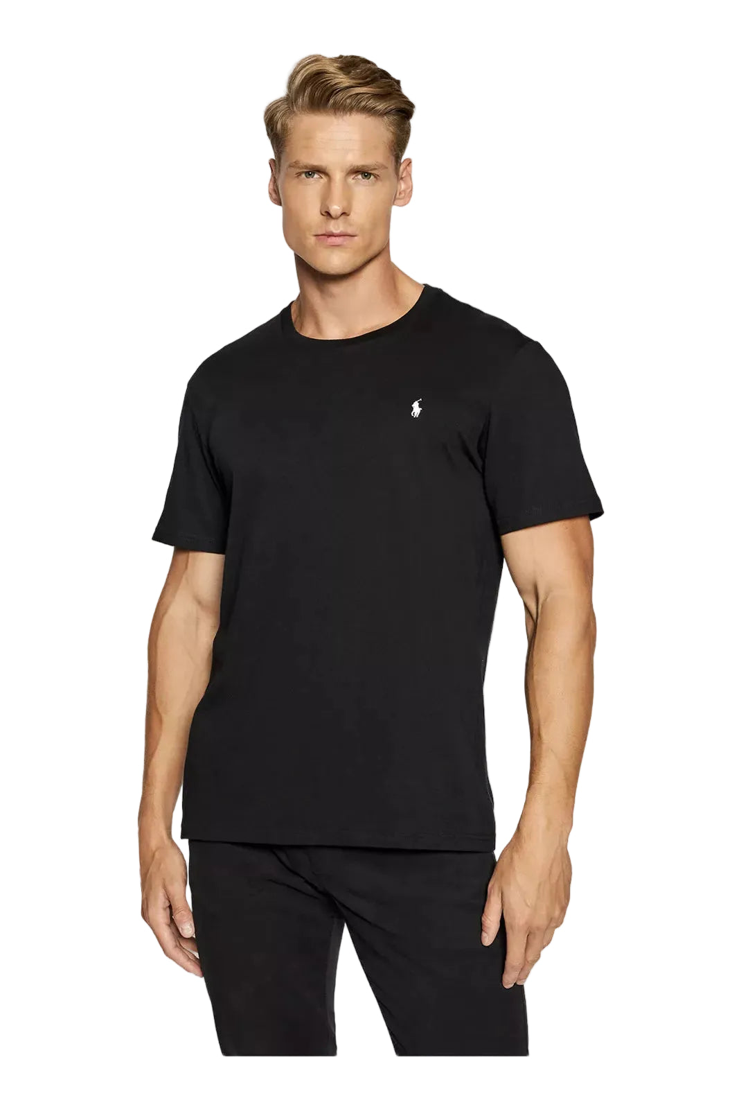 t shirt polo ralph lauren noir homme logo brode