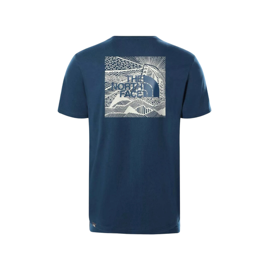 t-shirt the north face homme monterrey blue logo backside vue dos