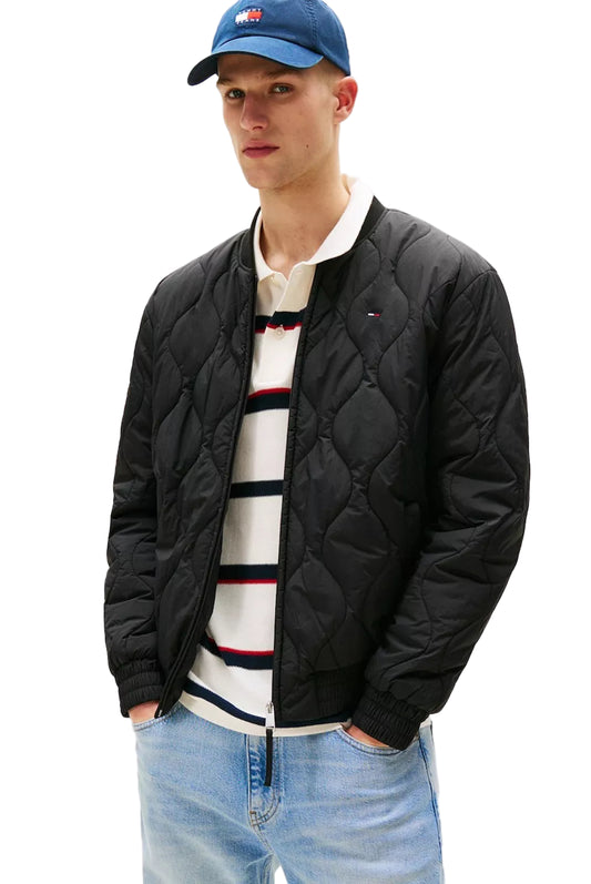 Bomber matelassé Tommy Jeans noir packshot