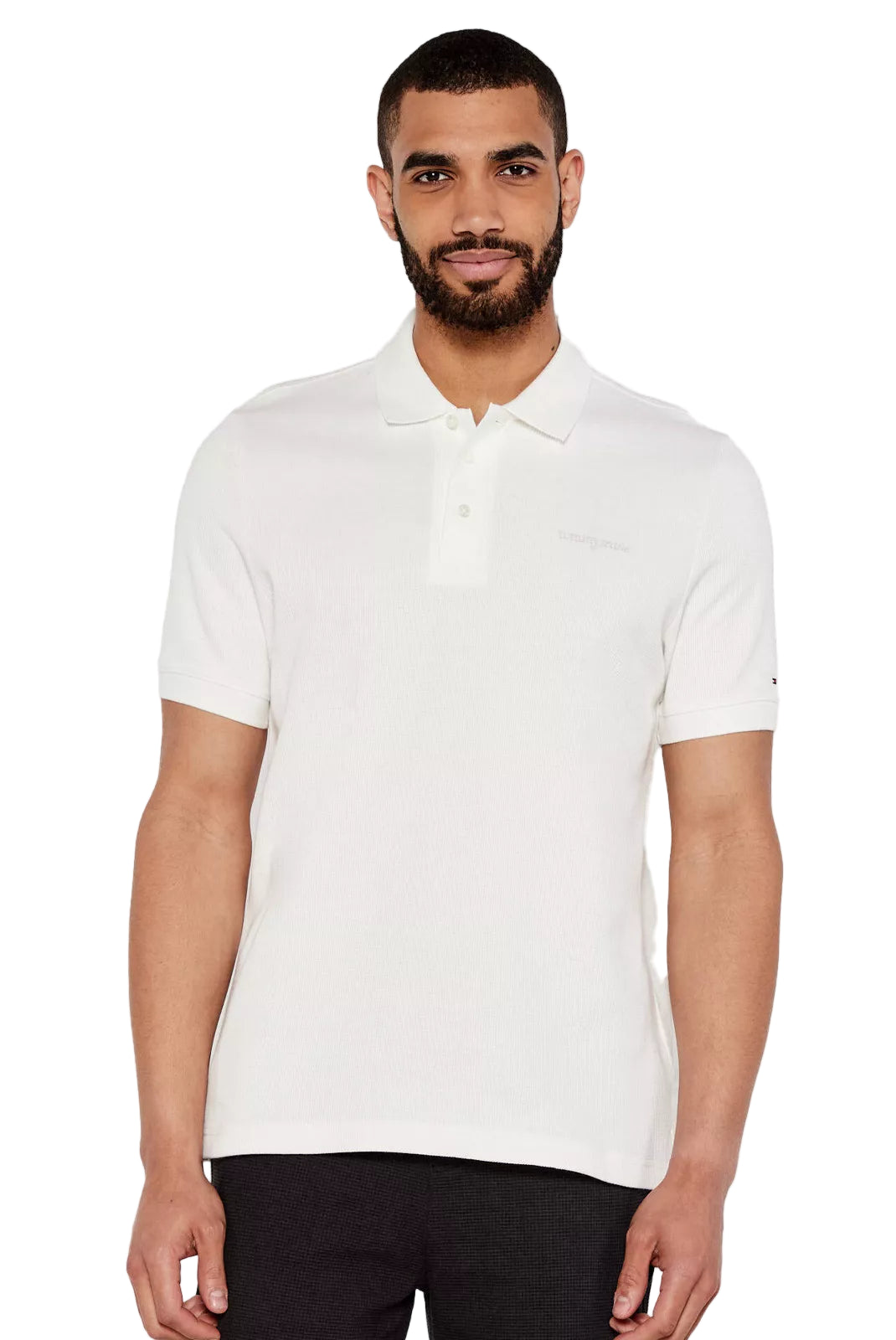 Polo Tommy Jeans écru vue de face