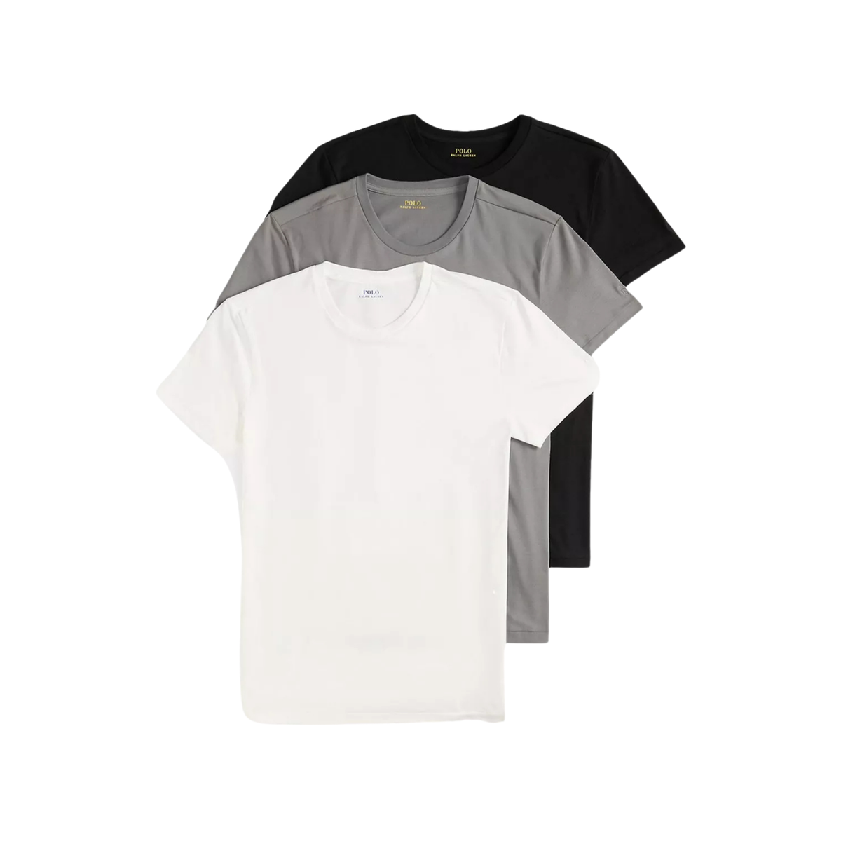 tripack t-shirts ralph lauren homme noir gris blanc col rond