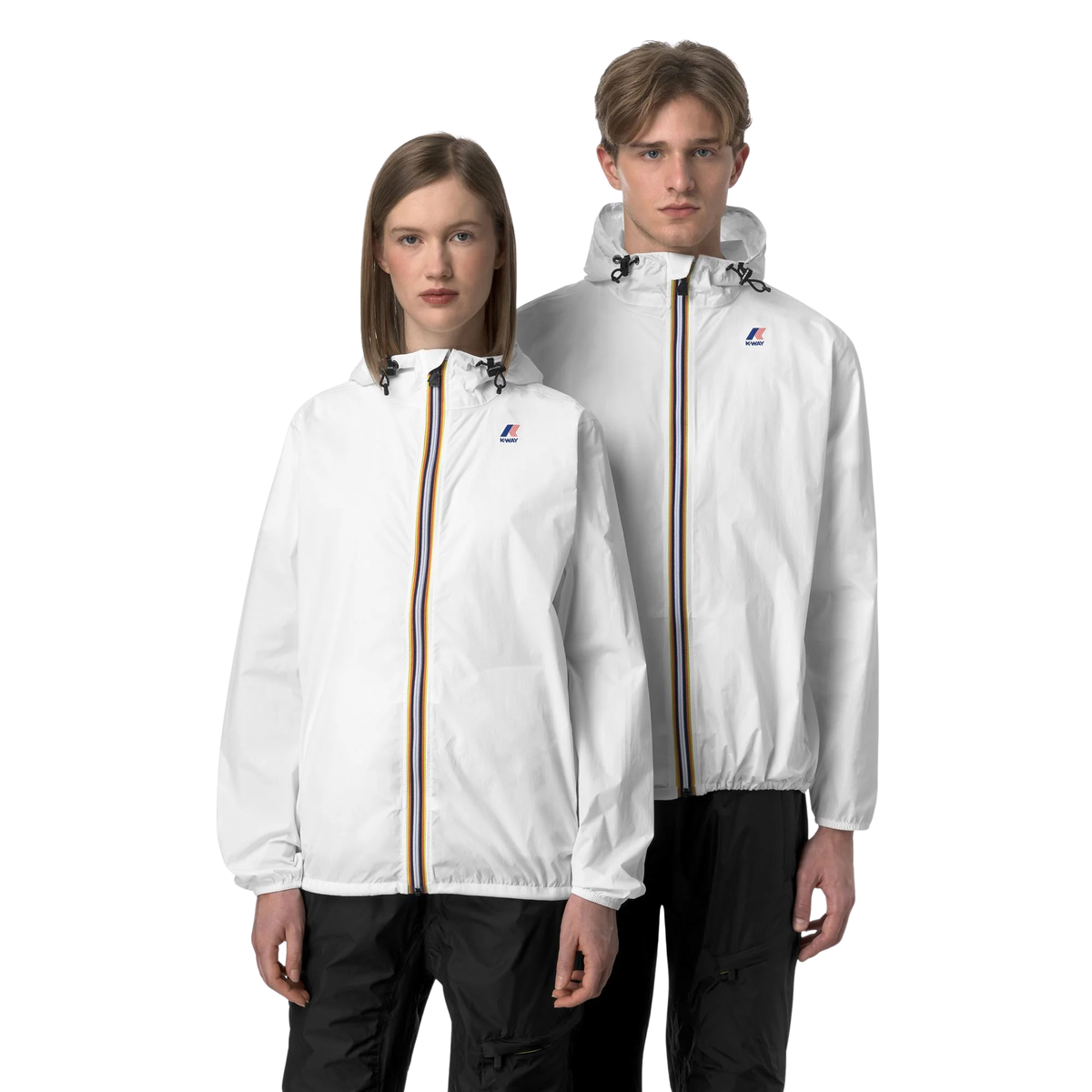 veste k-way le vrai claude 4.0 white unisexe coupe-vent portée