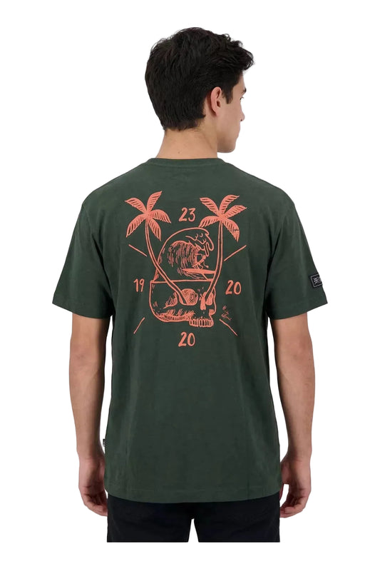 t shirt watts fate green homme print palm skull dos