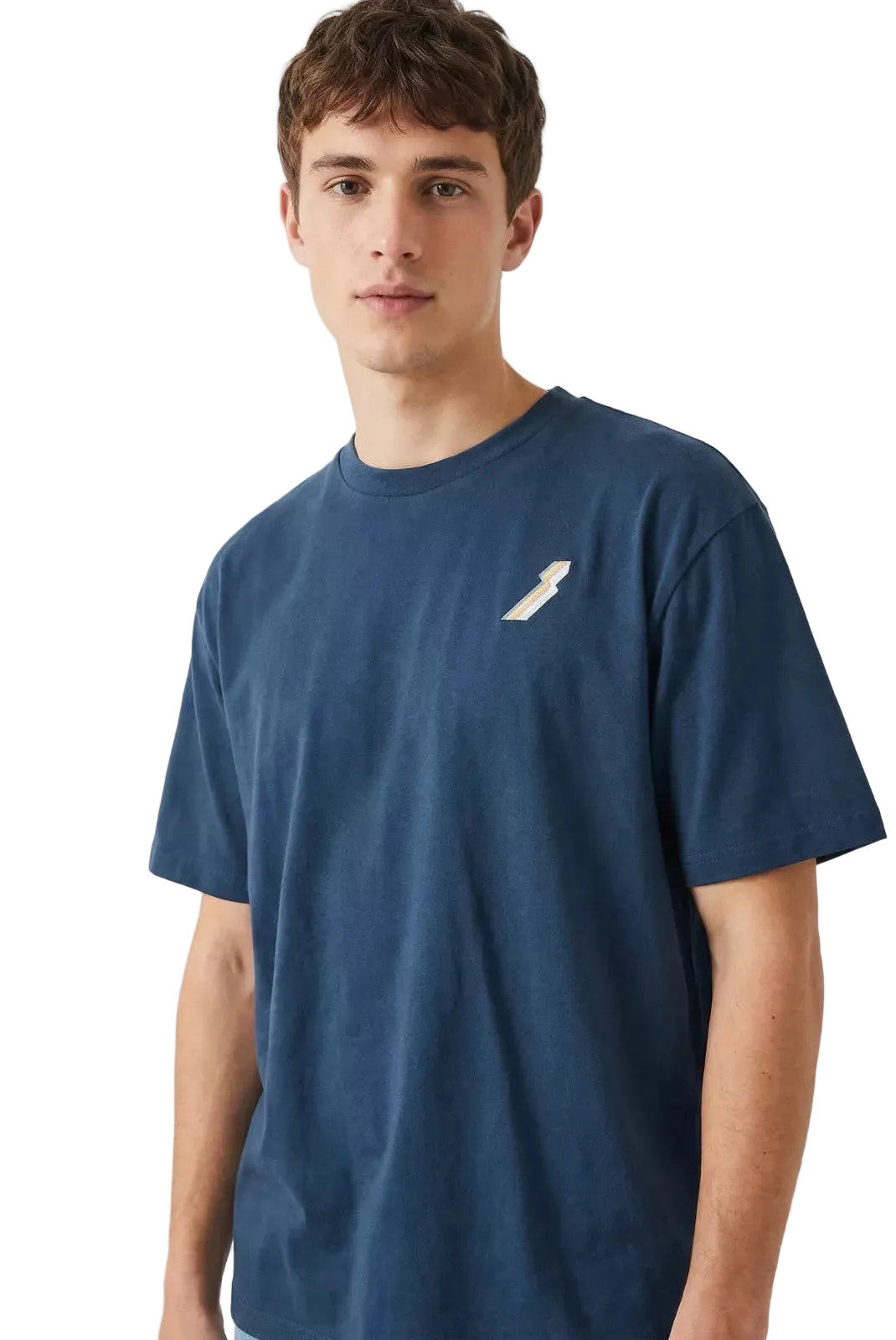 t shirt watts thunder blue homme porté face